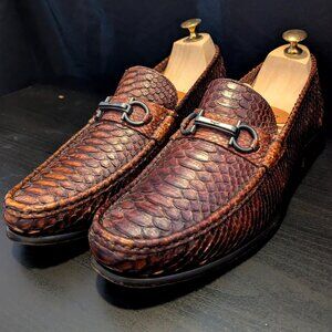 Salvatore Ferragamo Men's Raffaele Python Loafers 11 D